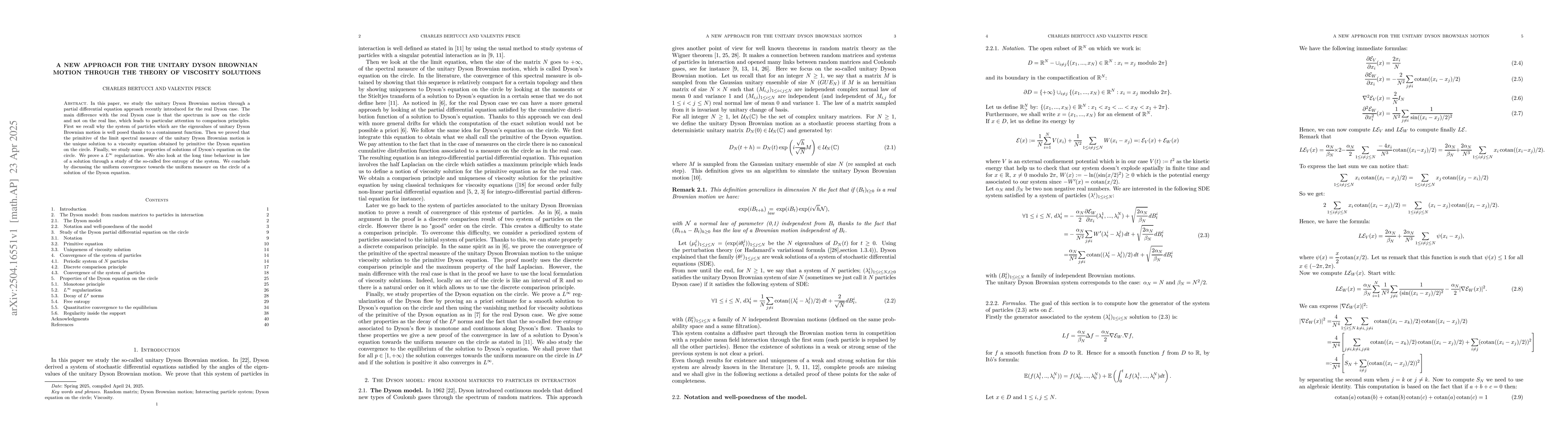 Thumbnail for A new approach for the unitary Dyson Brownian motion through the theory
  of viscosity solutions