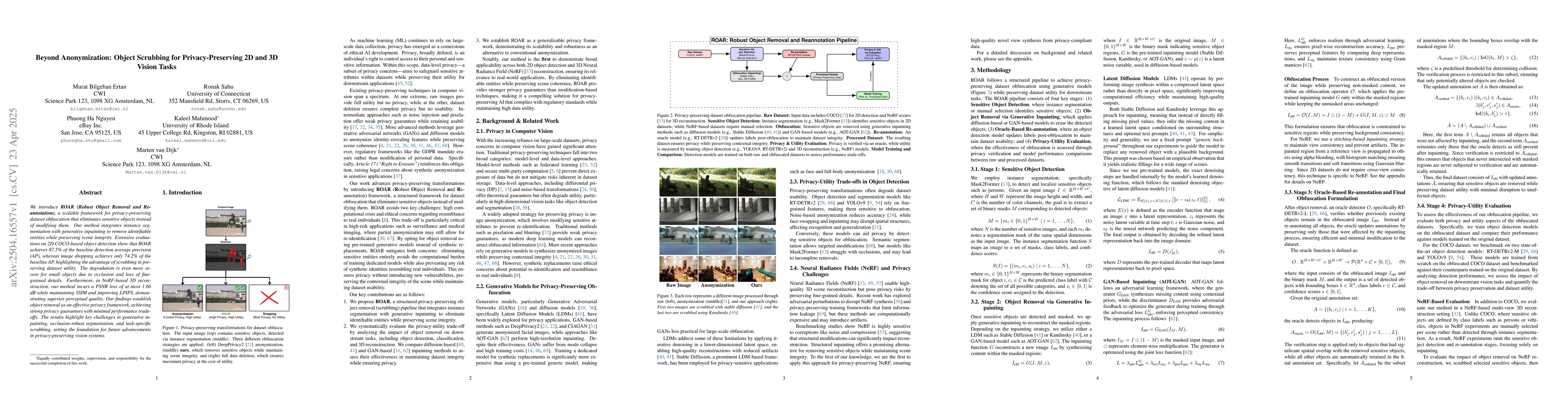 Thumbnail for Beyond Anonymization: Object Scrubbing for Privacy-Preserving 2D and 3D
  Vision Tasks