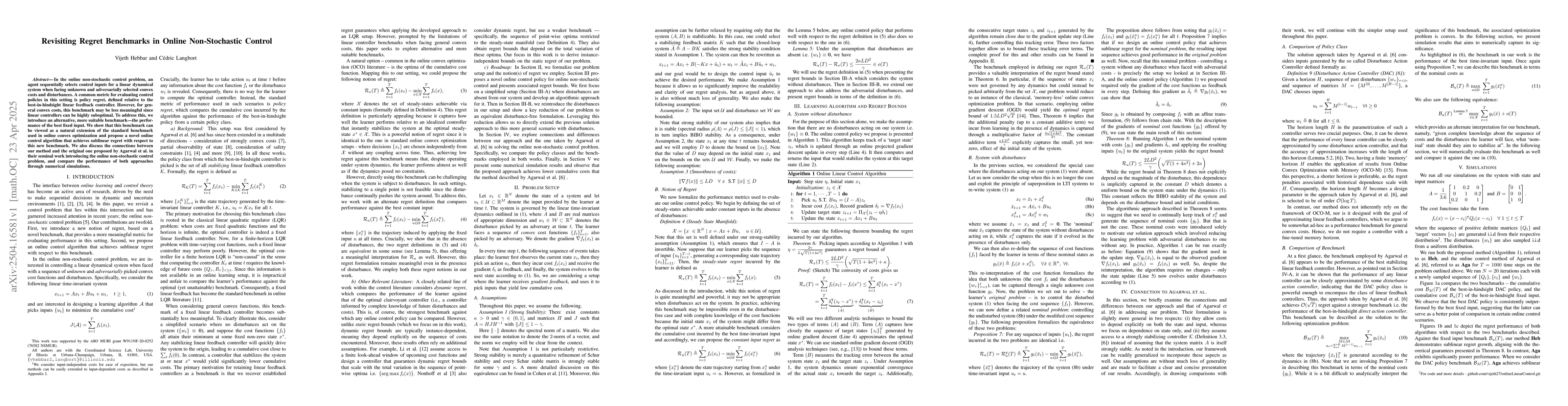 Thumbnail for Revisiting Regret Benchmarks in Online Non-Stochastic Control