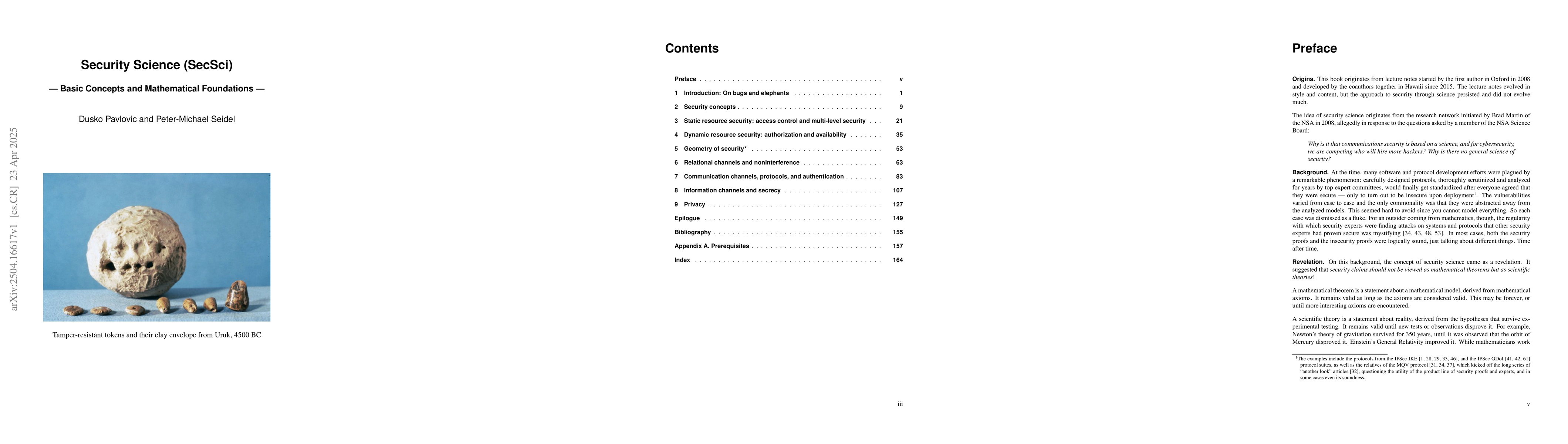 Thumbnail for Security Science (SecSci), Basic Concepts and Mathematical Foundations