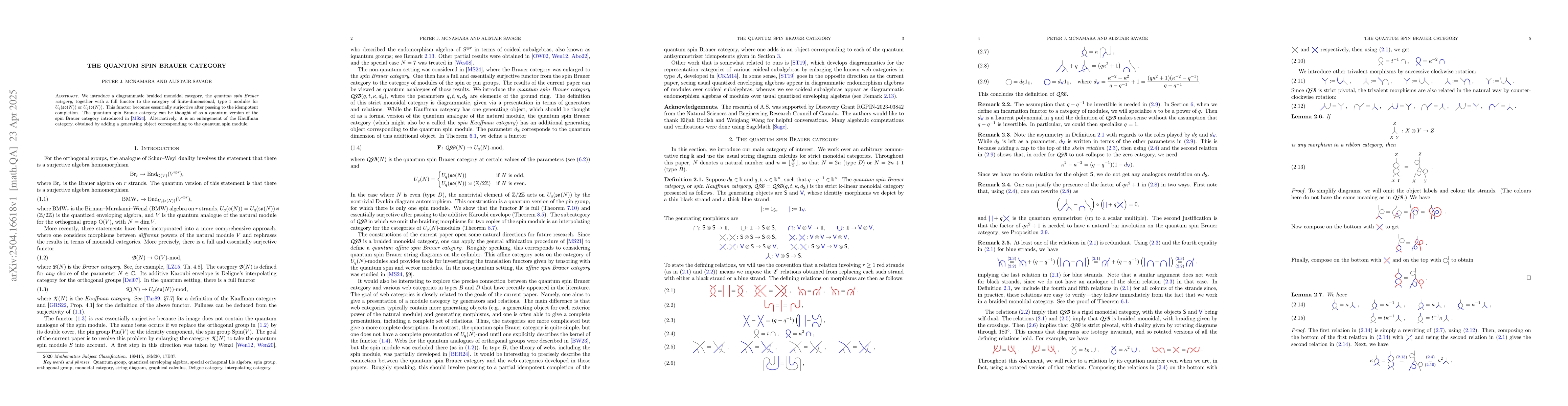 Thumbnail for The quantum spin Brauer category