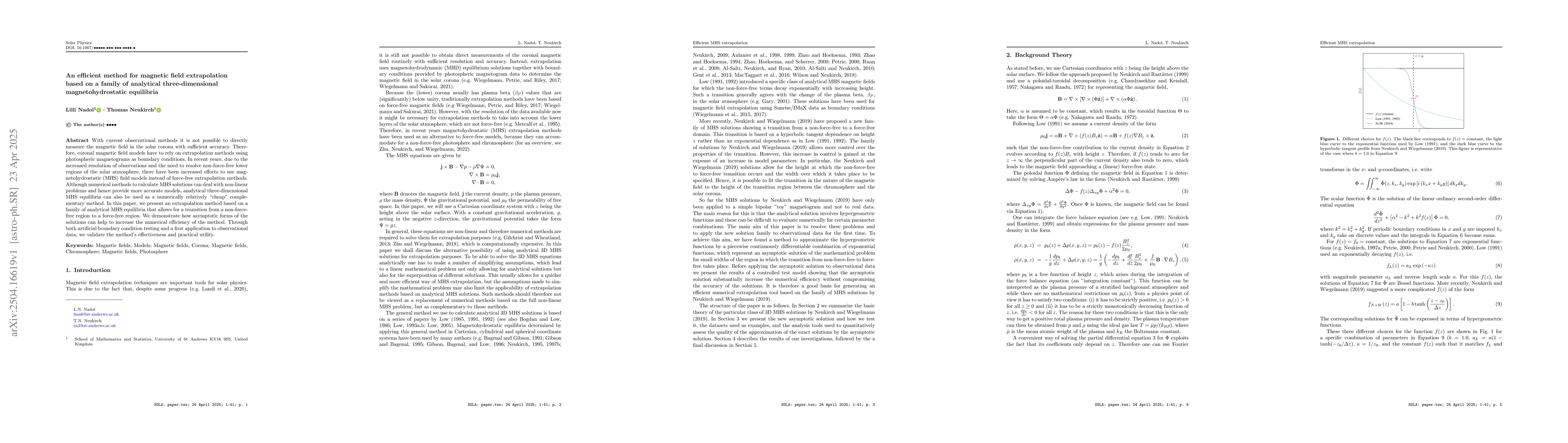 Thumbnail for An efficient method for magnetic field extrapolation based on a family
  of analytical three-dimensional magnetohydrostatic equilibria