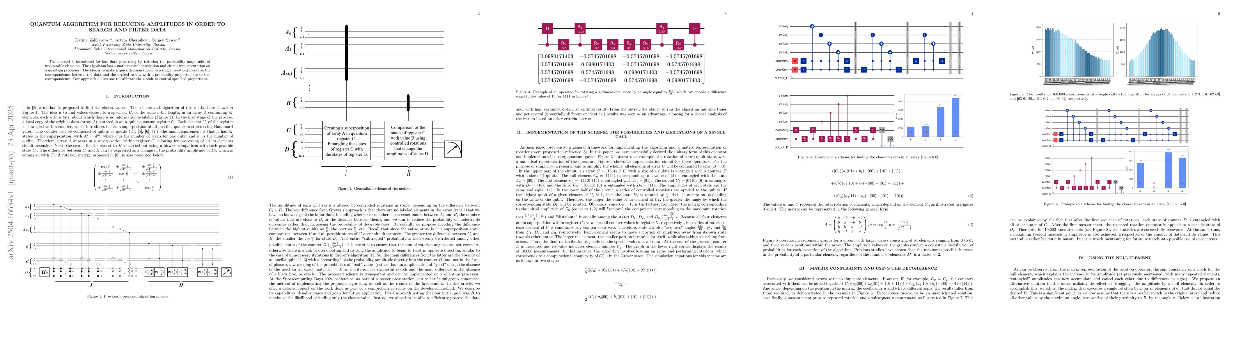 Thumbnail for Quantum algorithm for reducing amplitudes in order to search and filter
  data