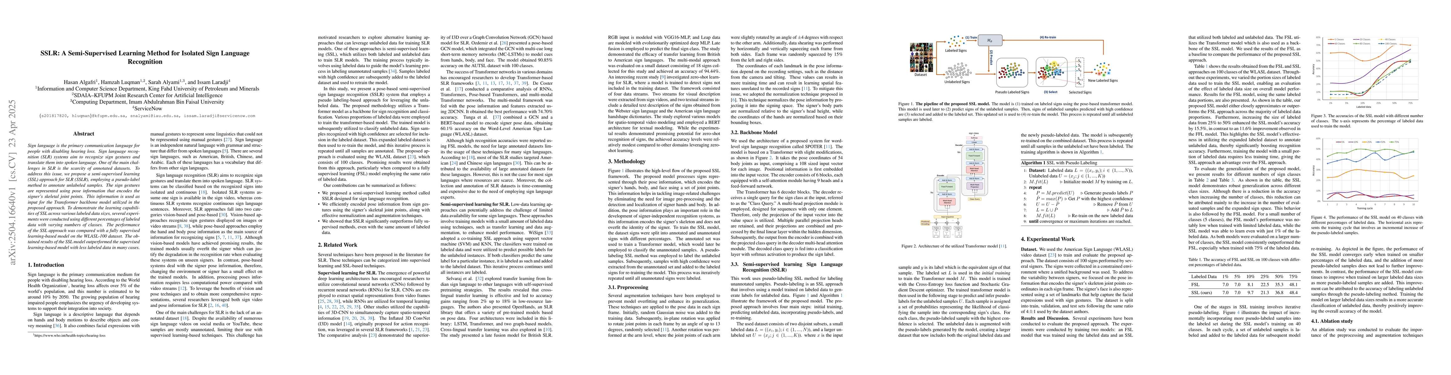Thumbnail for SSLR: A Semi-Supervised Learning Method for Isolated Sign Language
  Recognition