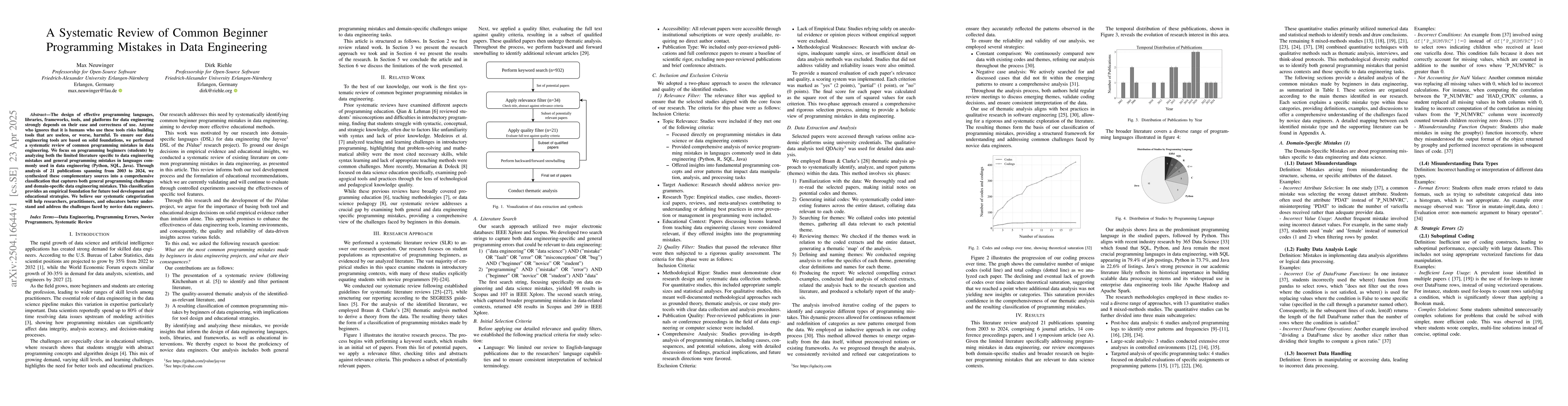 Thumbnail for A Systematic Review of Common Beginner Programming Mistakes in Data
  Engineering
