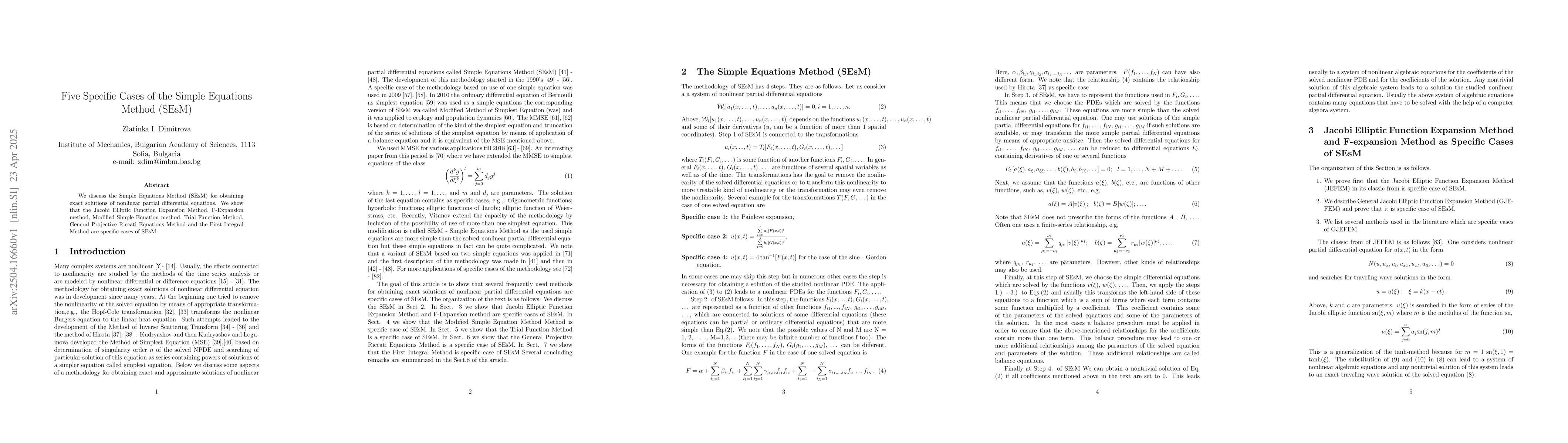 Thumbnail for Five Specific Cases of the Simple Equations Method (SEsM)