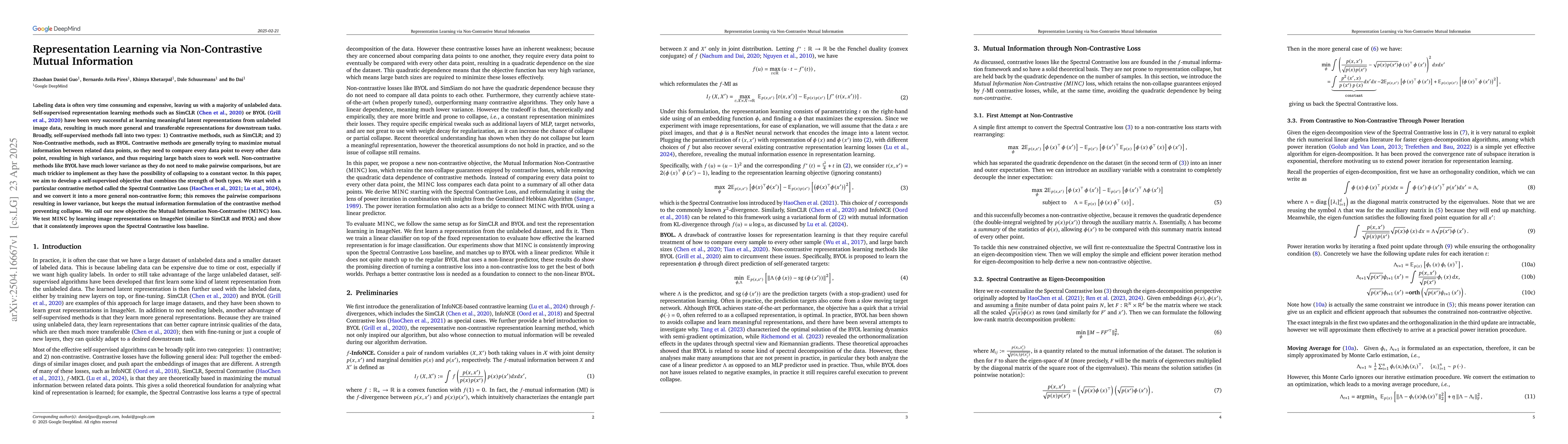 Thumbnail for Representation Learning via Non-Contrastive Mutual Information
