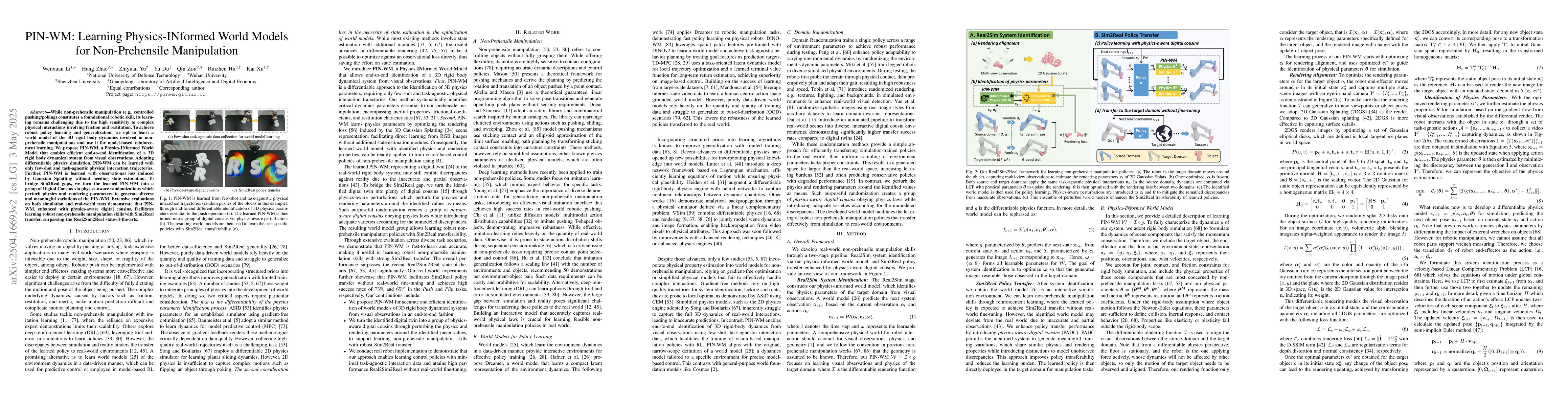 Thumbnail for PIN-WM: Learning Physics-INformed World Models for Non-Prehensile
  Manipulation
