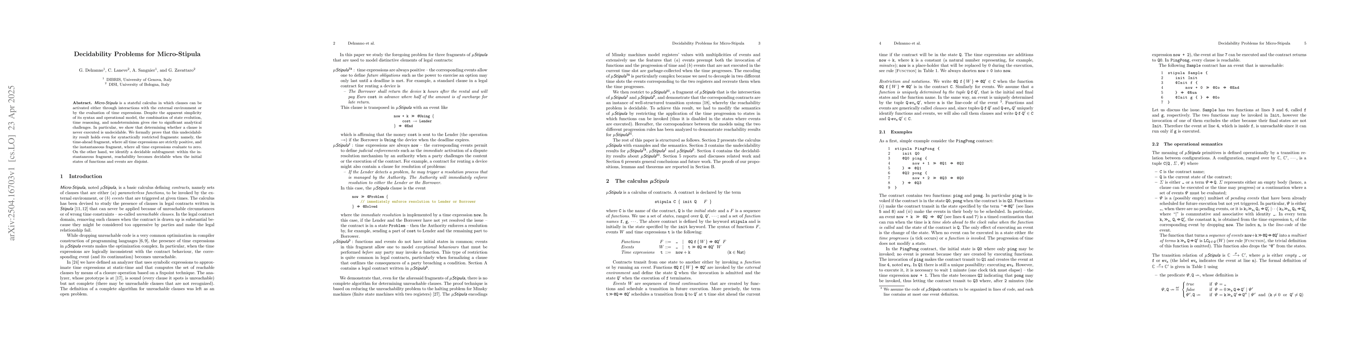 Thumbnail for Decidability Problems for Micro-Stipula