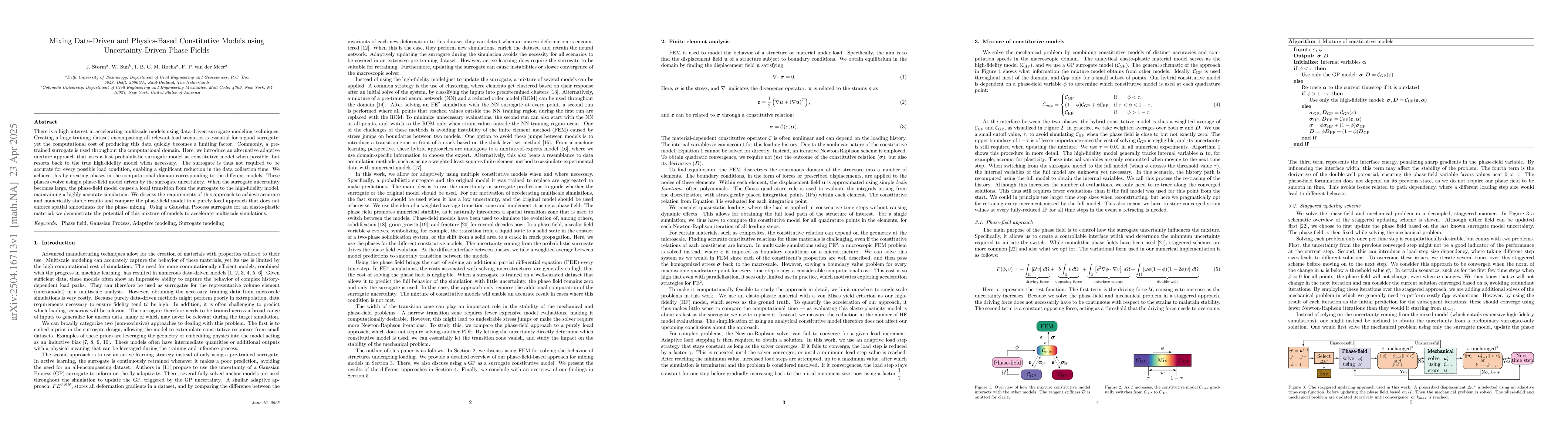 Thumbnail for Mixing Data-Driven and Physics-Based Constitutive Models using
  Uncertainty-Driven Phase Fields
