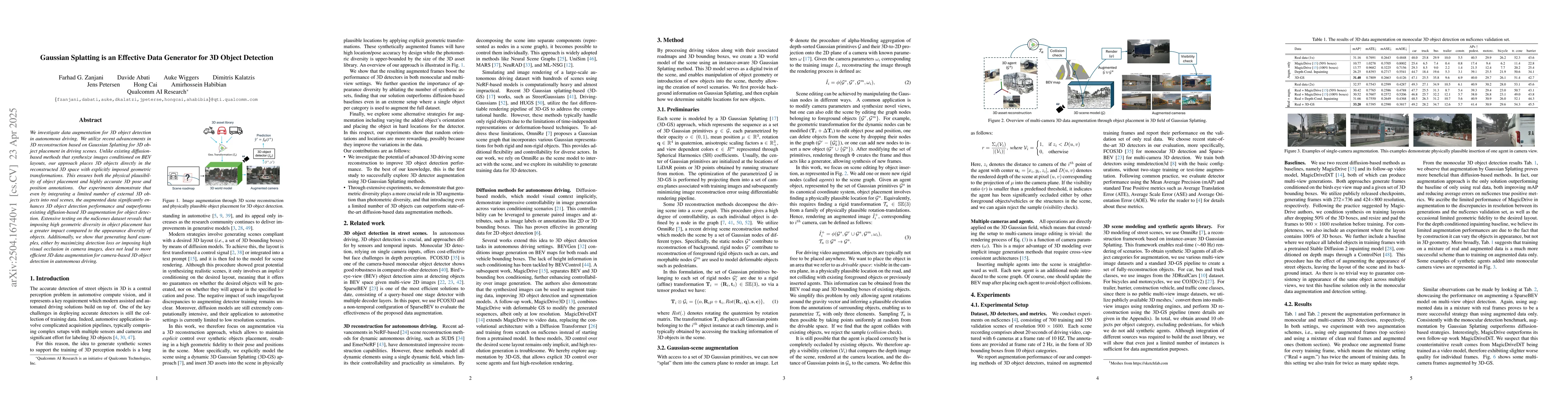 Thumbnail for Gaussian Splatting is an Effective Data Generator for 3D Object
  Detection