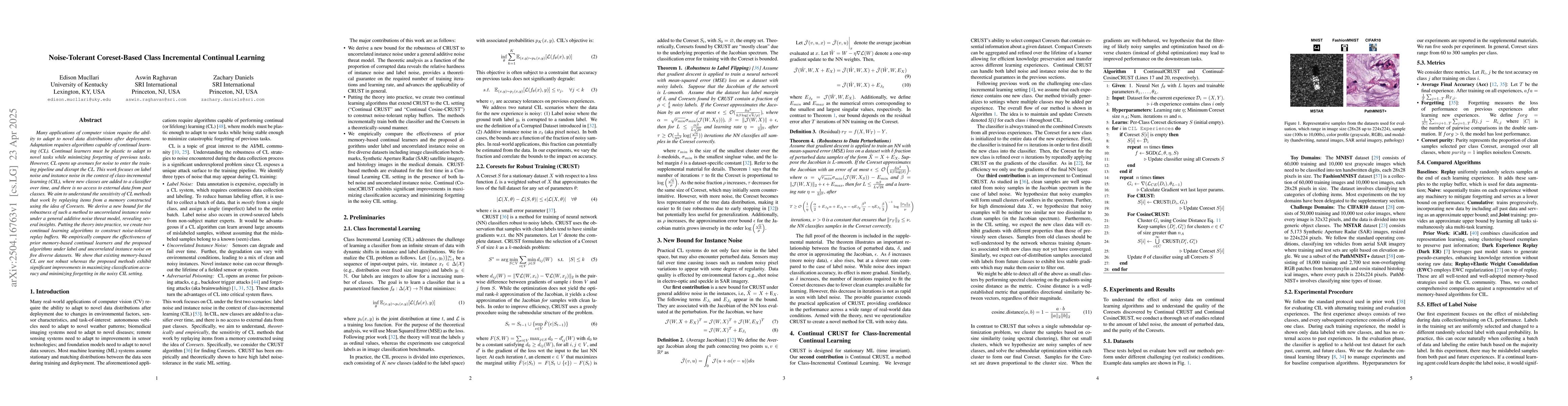 Thumbnail for Noise-Tolerant Coreset-Based Class Incremental Continual Learning