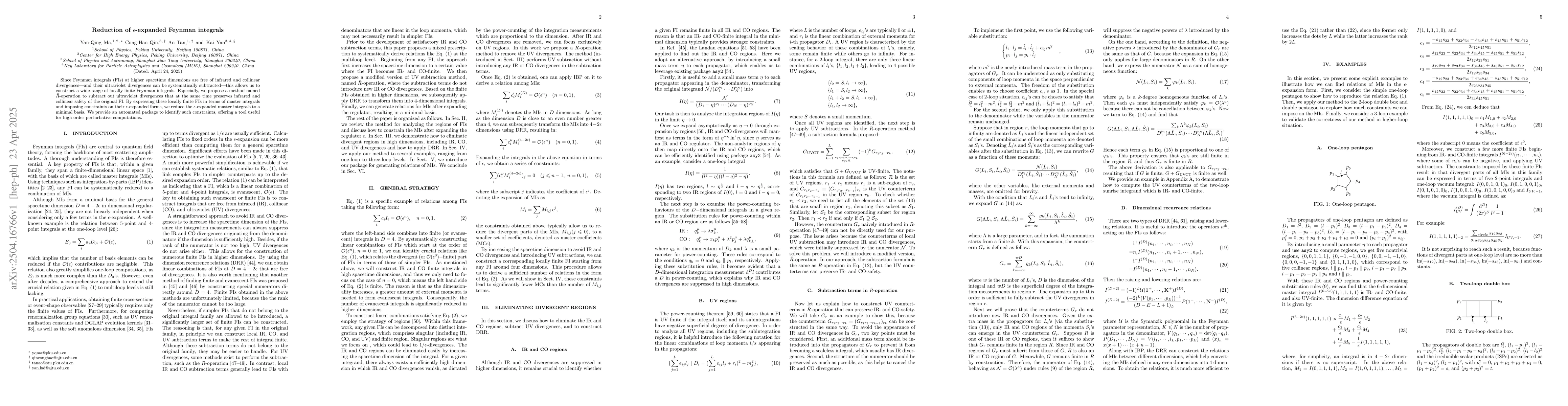 Thumbnail for Reduction of $ε$-expanded Feynman integrals