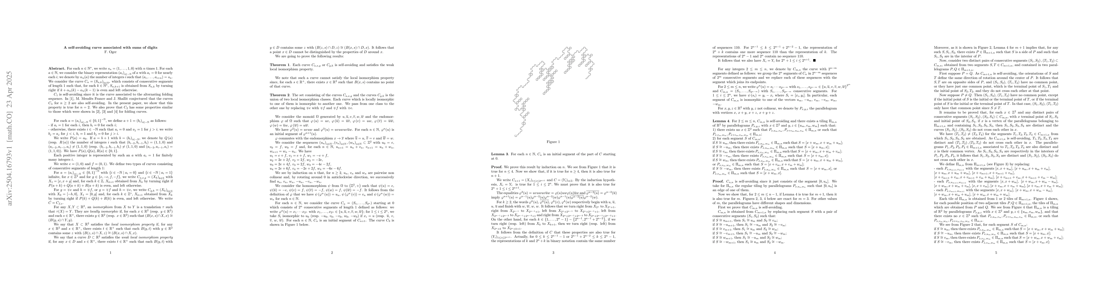Thumbnail for A self-avoiding curve associated with sums of digits