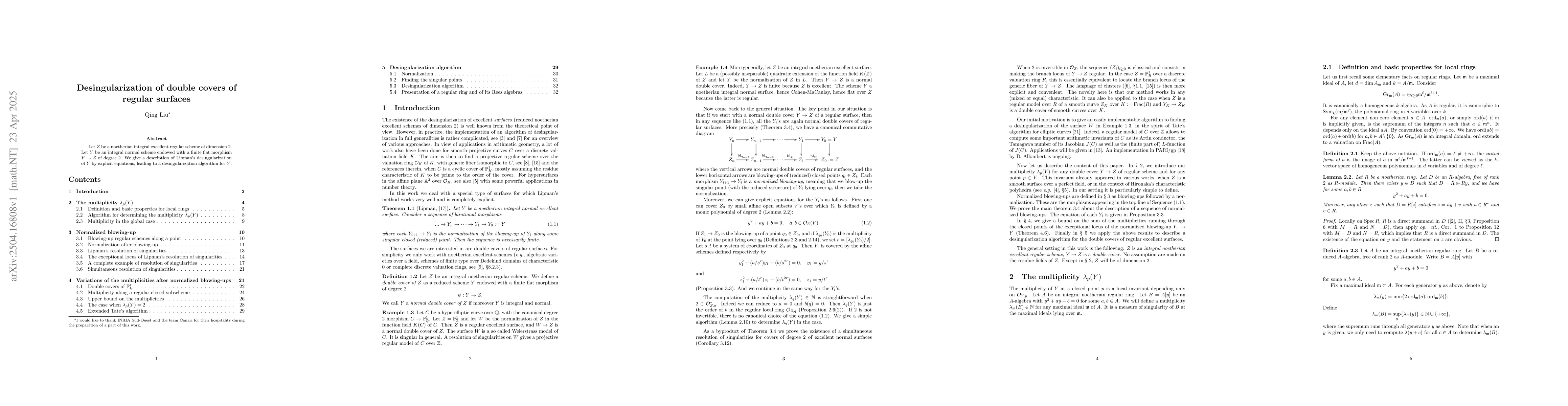 Thumbnail for Desingularization of double covers of regular surfaces