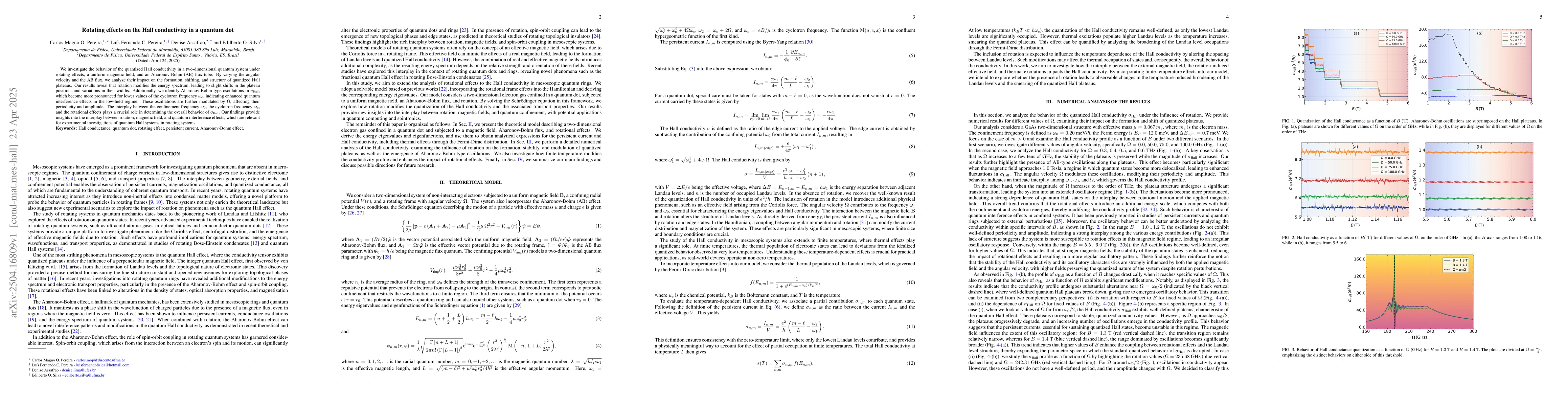 Thumbnail for Rotating effects on the Hall conductivity in a quantum dot