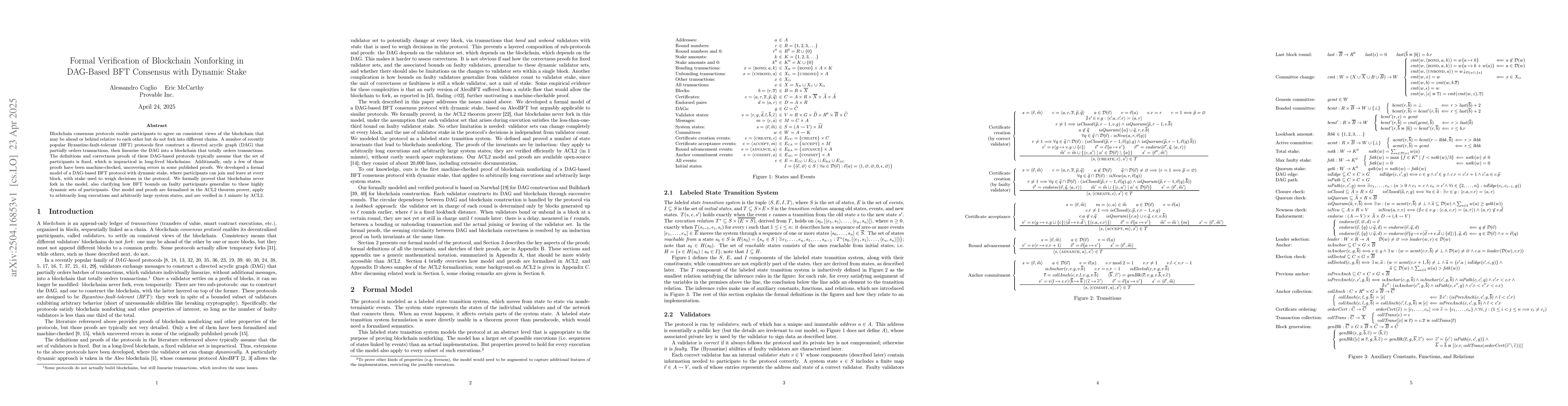 Thumbnail for Formal Verification of Blockchain Nonforking in DAG-Based BFT Consensus
  with Dynamic Stake