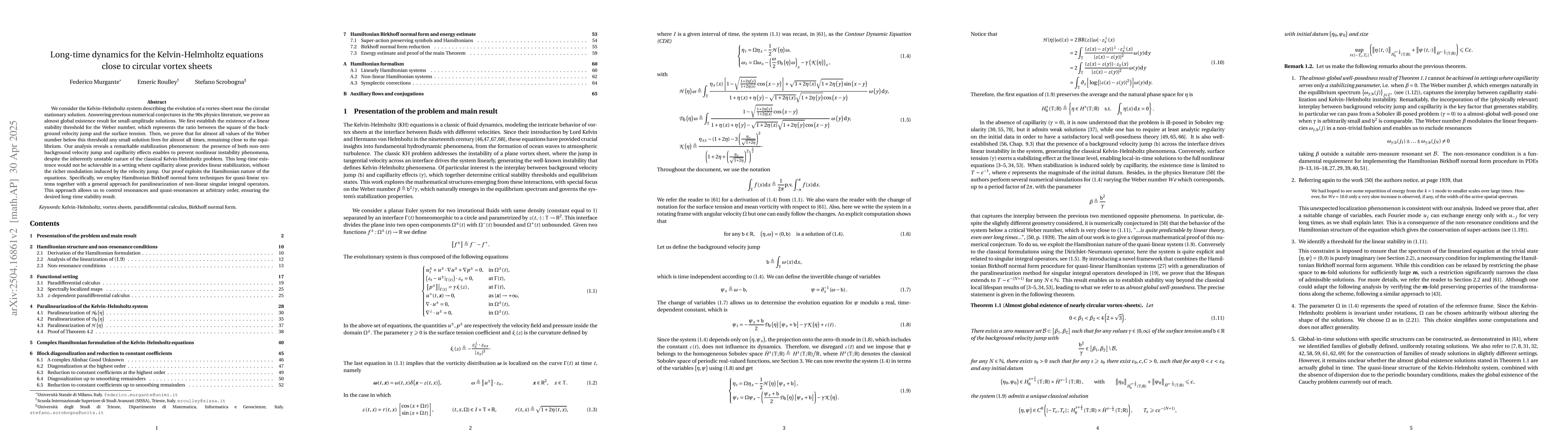 Thumbnail for Long-time dynamics for the Kelvin-Helmholtz equations close to circular
  vortex sheets