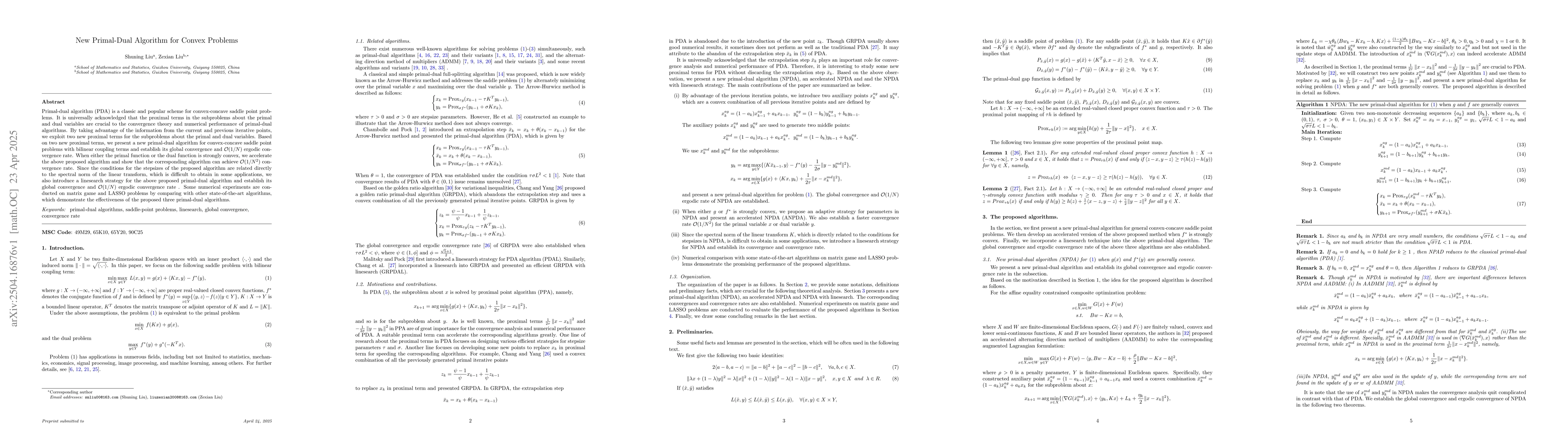 Thumbnail for New Primal-Dual Algorithm for Convex Problems