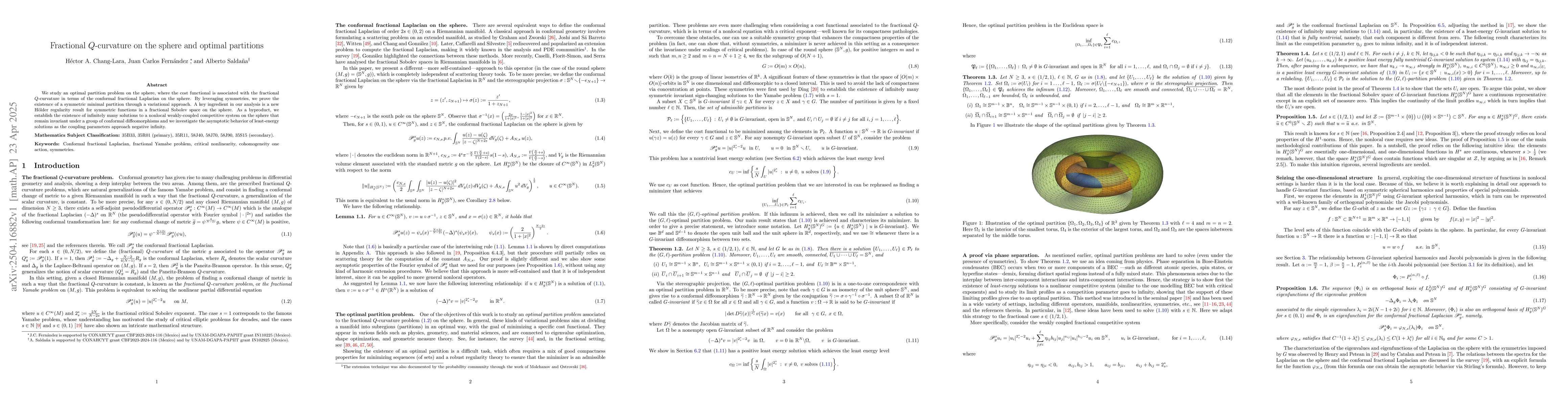 Thumbnail for Fractional $Q$-curvature on the sphere and optimal partitions