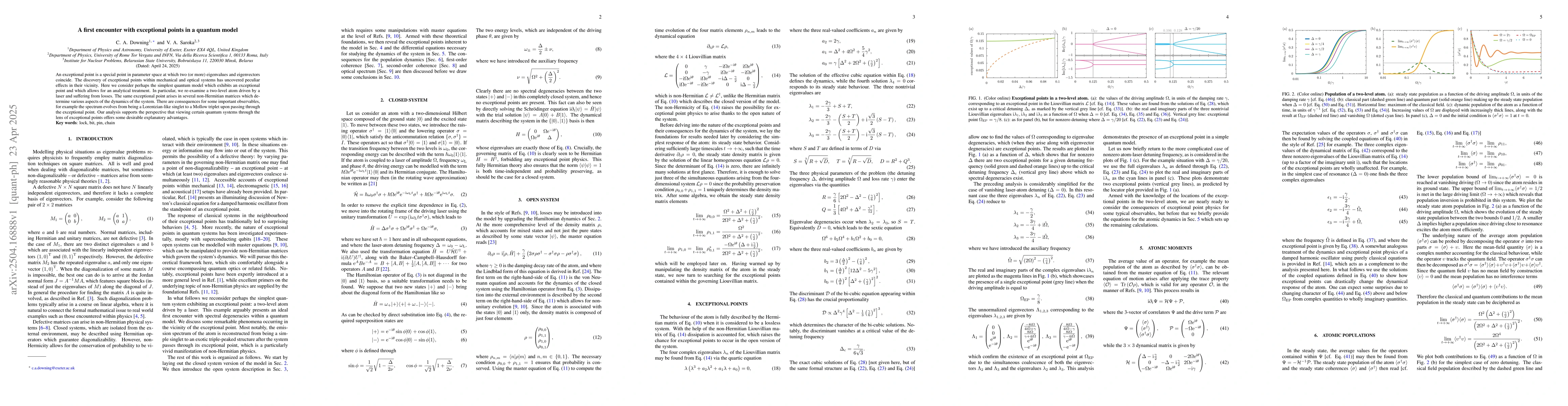 Thumbnail for A first encounter with exceptional points in a quantum model