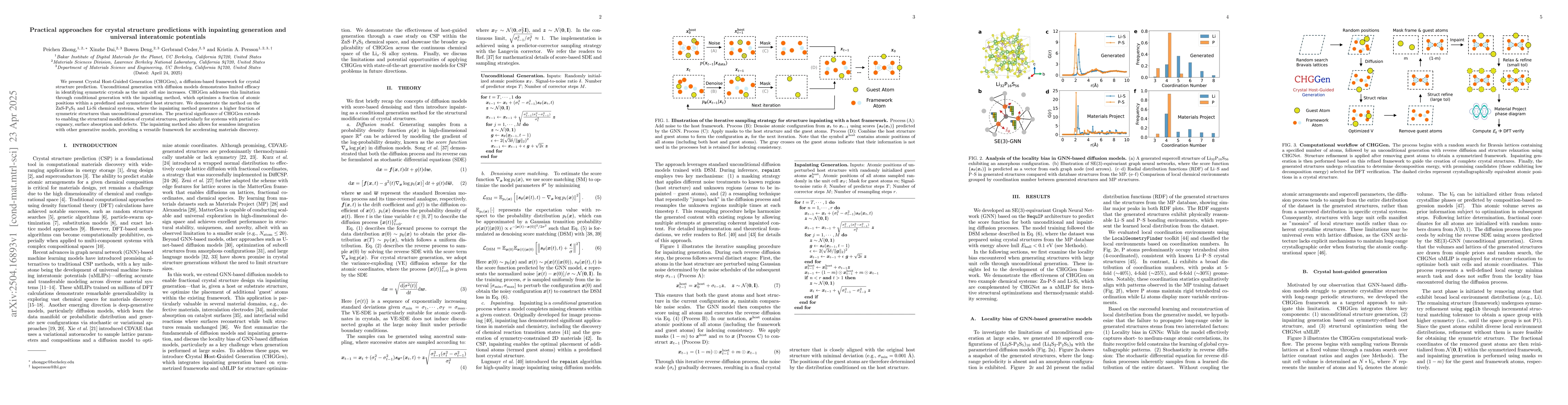 Thumbnail for Practical approaches for crystal structure predictions with inpainting
  generation and universal interatomic potentials
