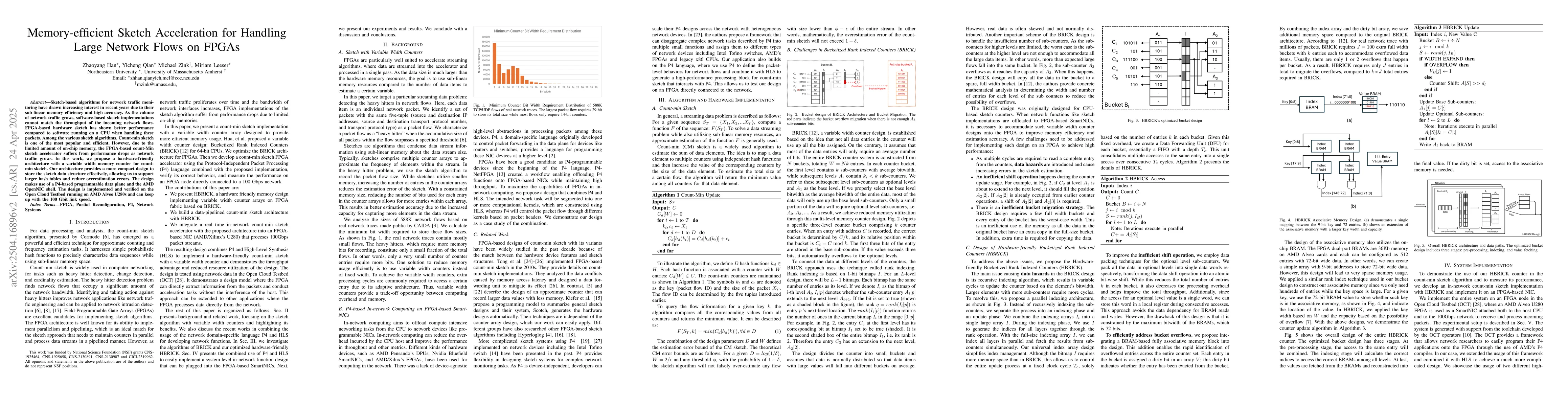 Thumbnail for Memory-efficient Sketch Acceleration for Handling Large Network Flows on
  FPGAs