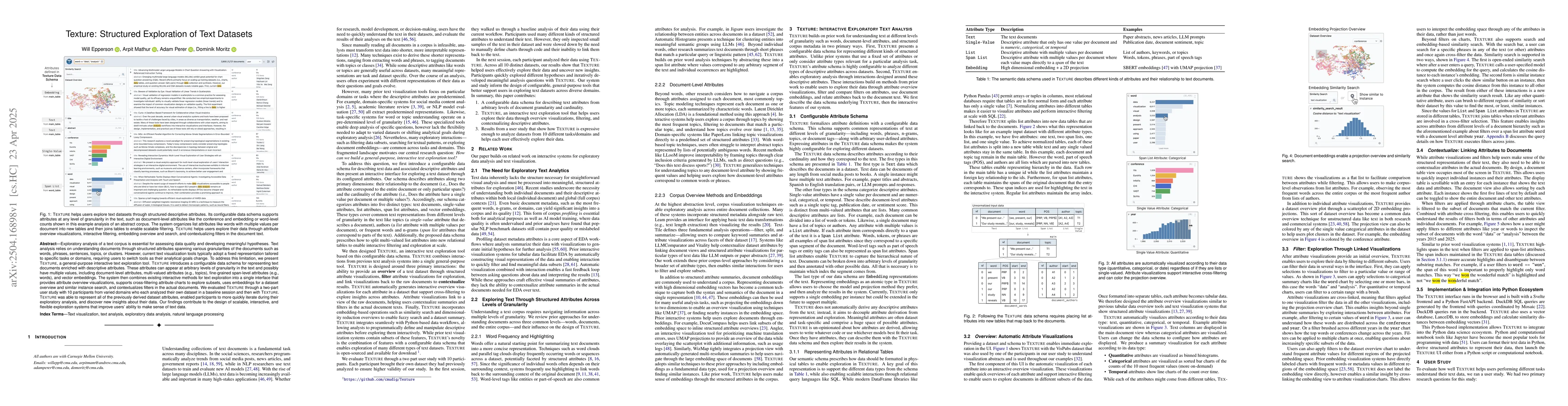 Thumbnail for Texture: Structured Exploration of Text Datasets