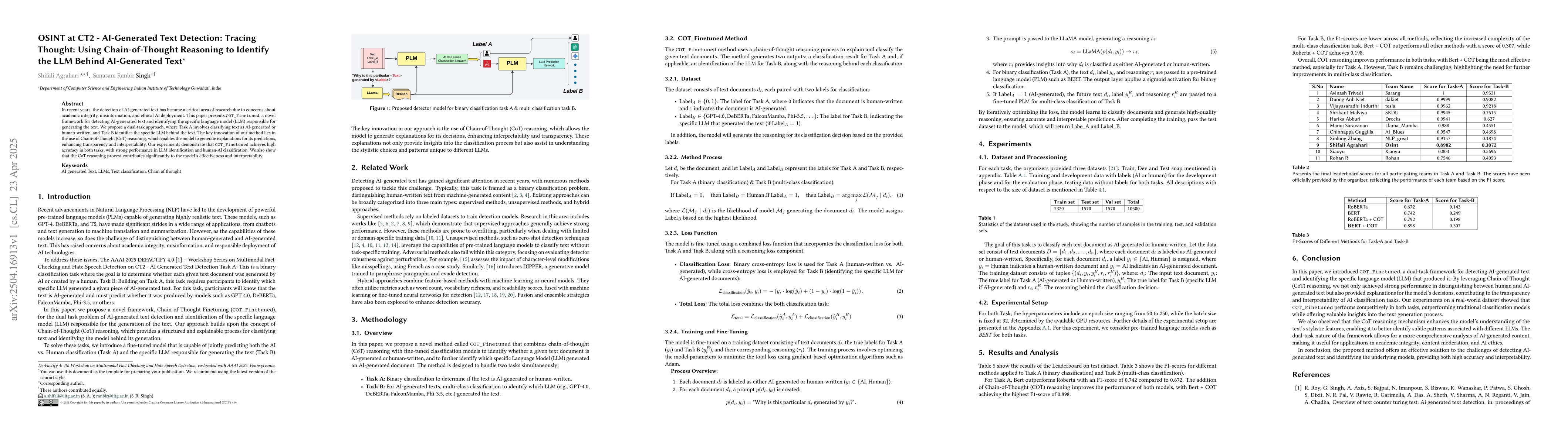 Thumbnail for Tracing Thought: Using Chain-of-Thought Reasoning to Identify the LLM
  Behind AI-Generated Text