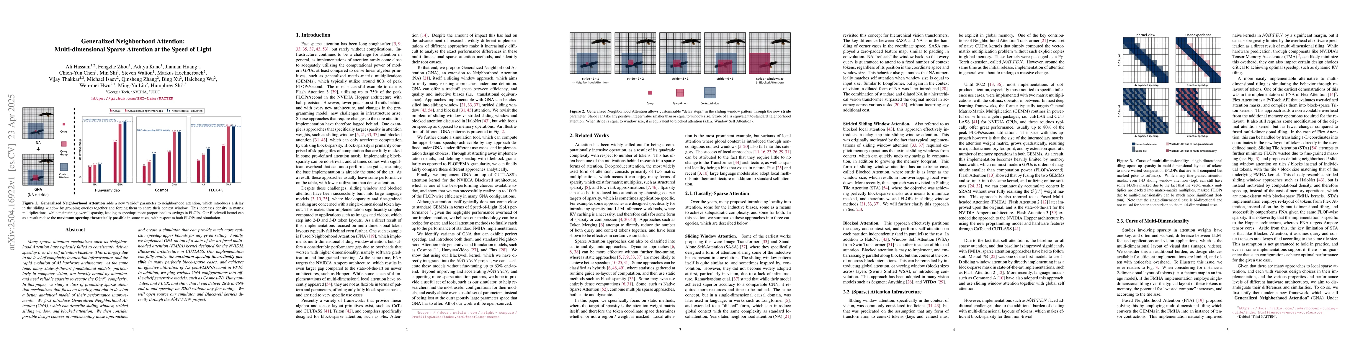 Thumbnail for Generalized Neighborhood Attention: Multi-dimensional Sparse Attention
  at the Speed of Light