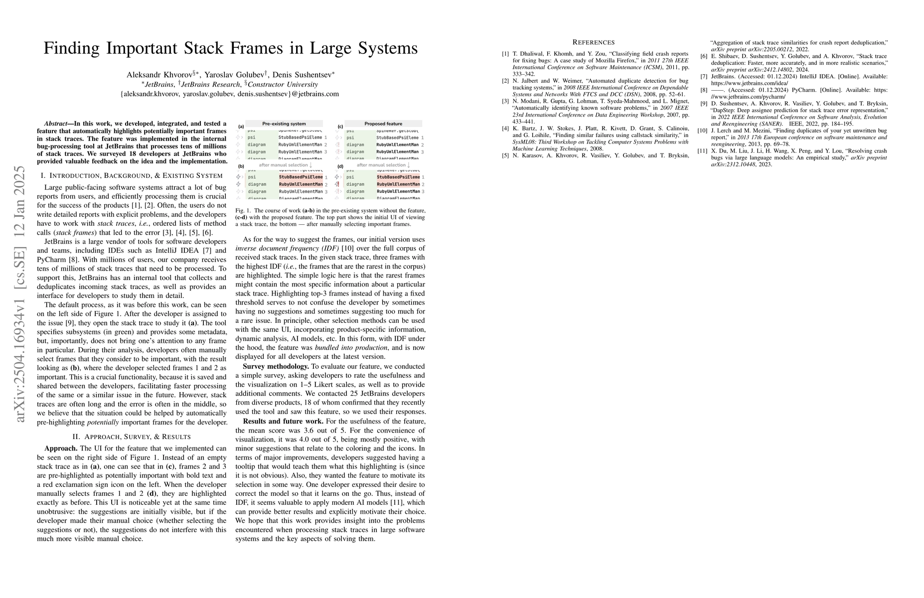 Thumbnail for Finding Important Stack Frames in Large Systems