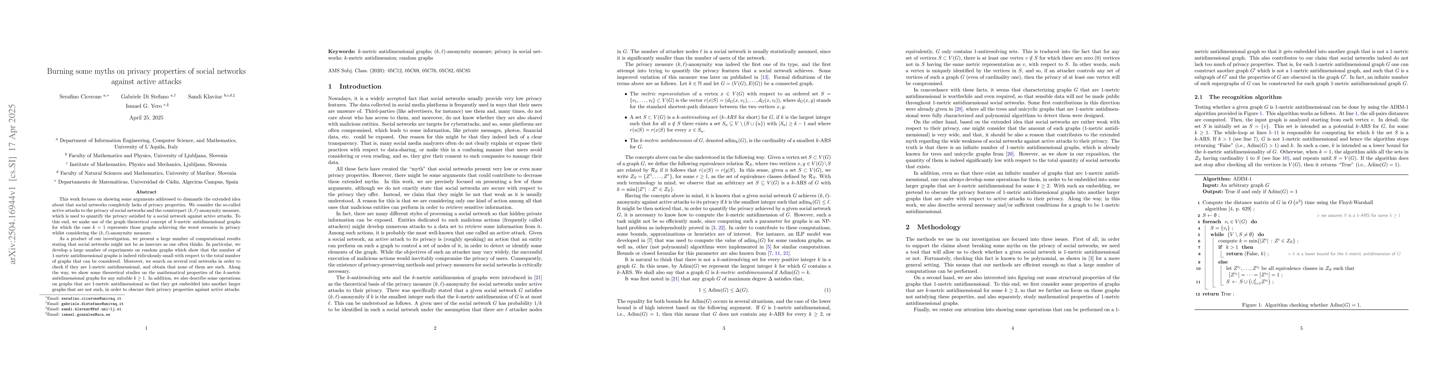 Thumbnail for Burning some myths on privacy properties of social networks against
  active attacks