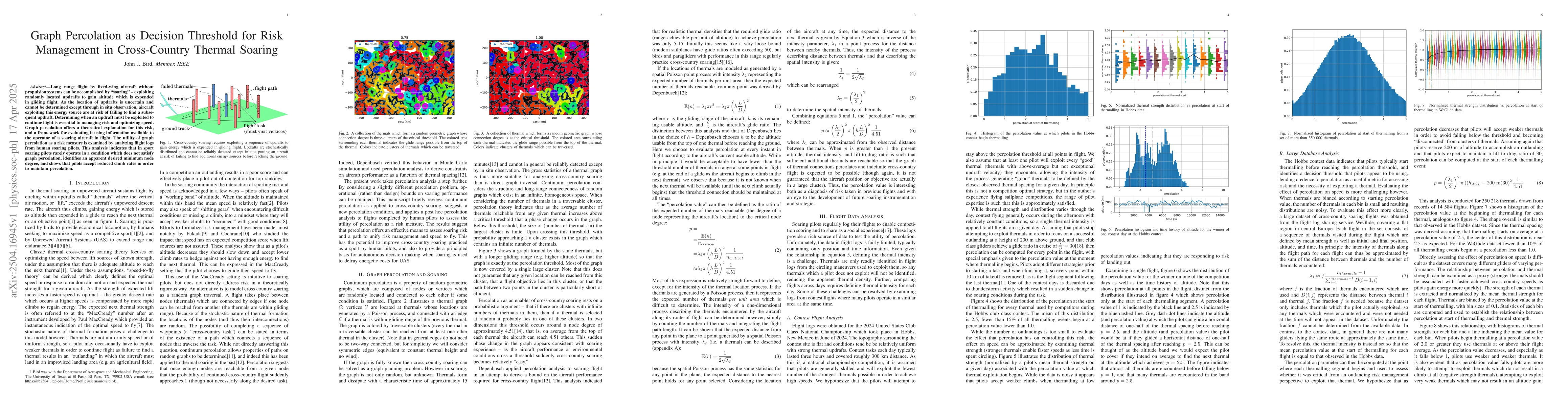 Thumbnail for Graph Percolation as Decision Threshold for Risk Management in
  Cross-Country Thermal Soaring