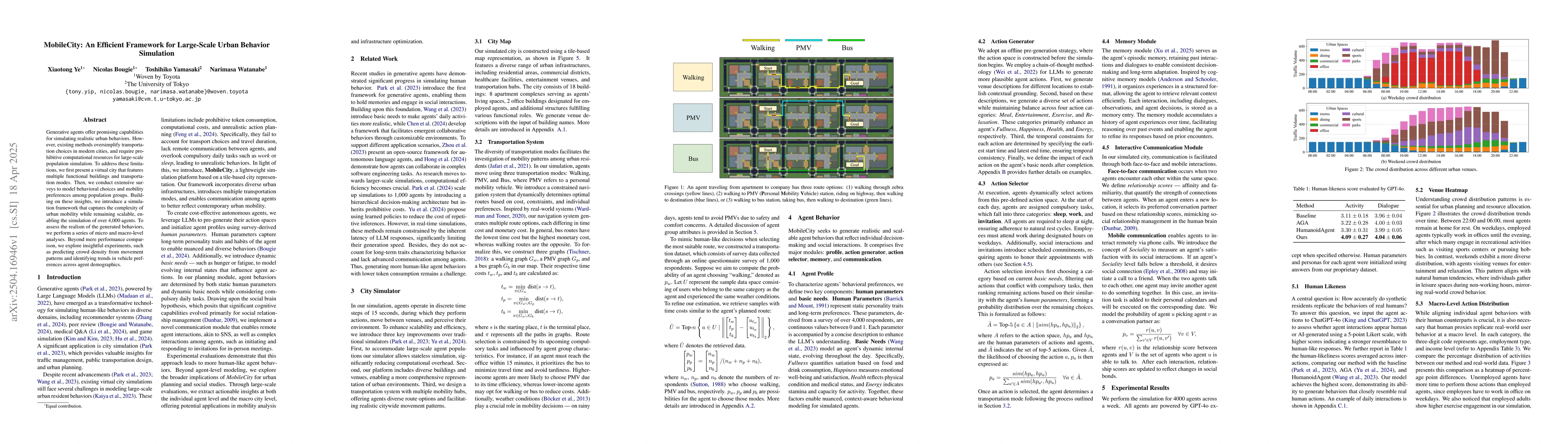 Thumbnail for MobileCity: An Efficient Framework for Large-Scale Urban Behavior
  Simulation