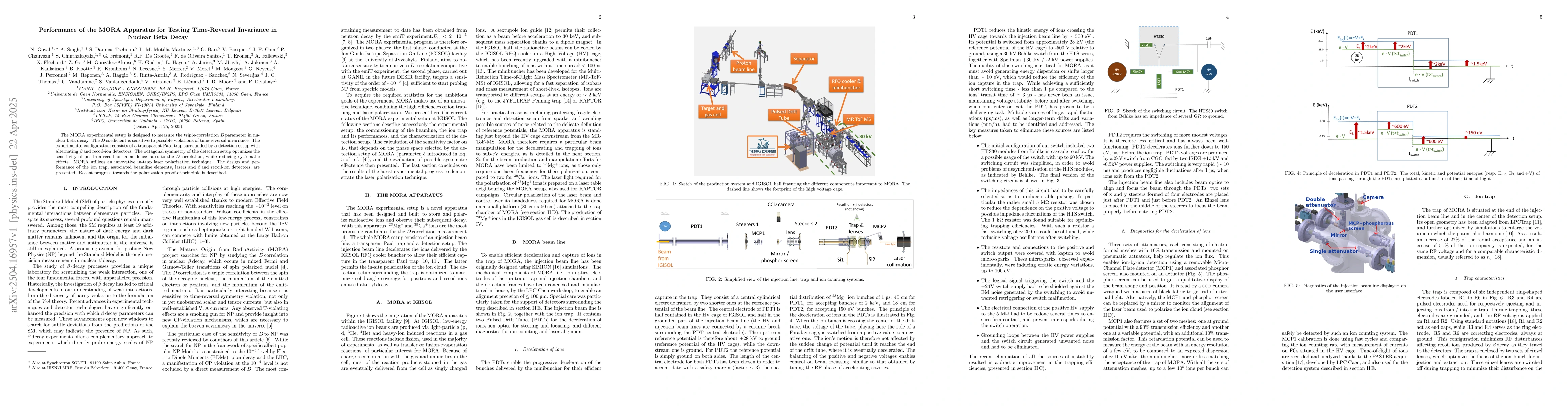 Thumbnail for Performance of the MORA Apparatus for Testing Time-Reversal Invariance
  in Nuclear Beta Decay