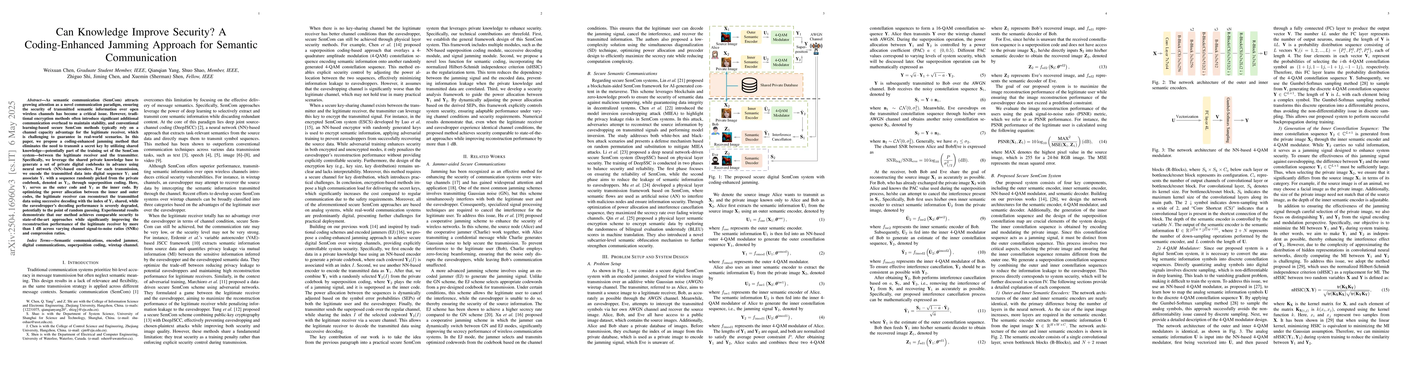 Thumbnail for Can Knowledge Improve Security? A Coding-Enhanced Jamming Approach for
  Semantic Communication