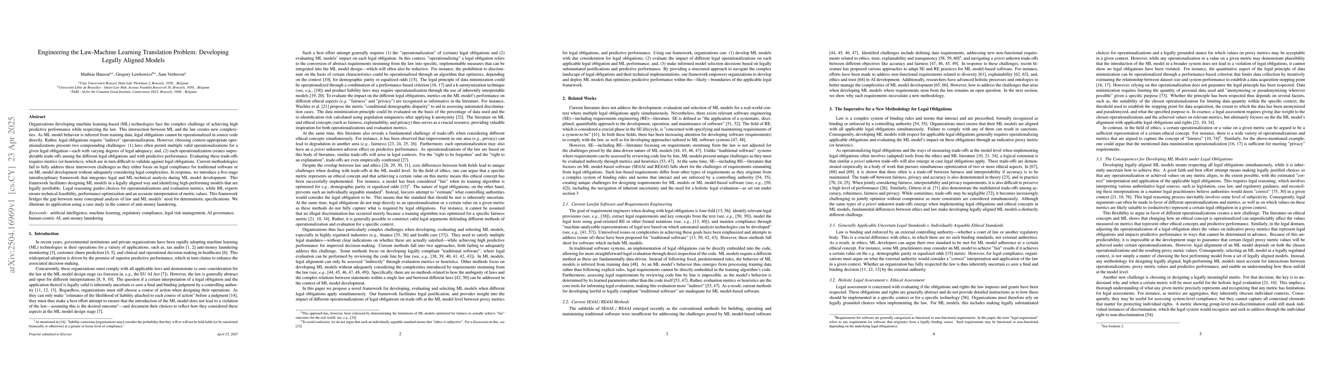 Thumbnail for Engineering the Law-Machine Learning Translation Problem: Developing
  Legally Aligned Models