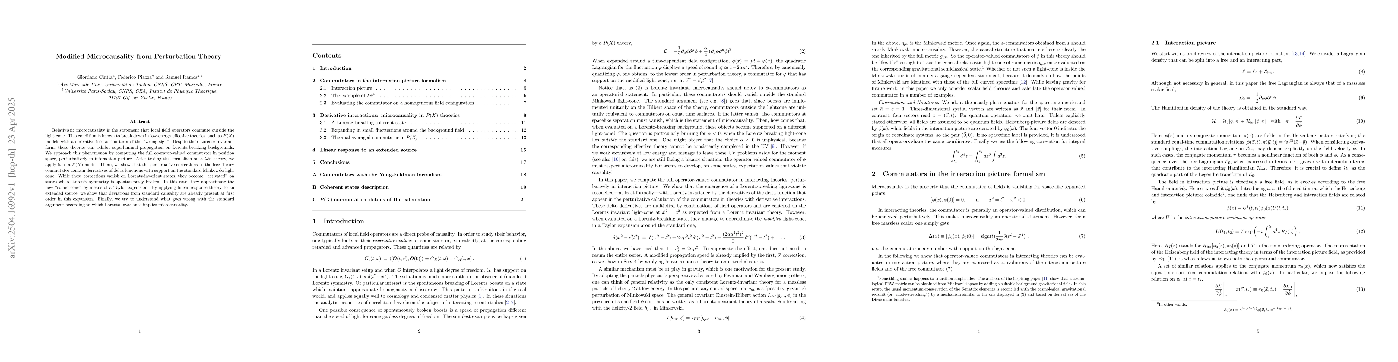 Thumbnail for Modified Microcausality from Perturbation Theory