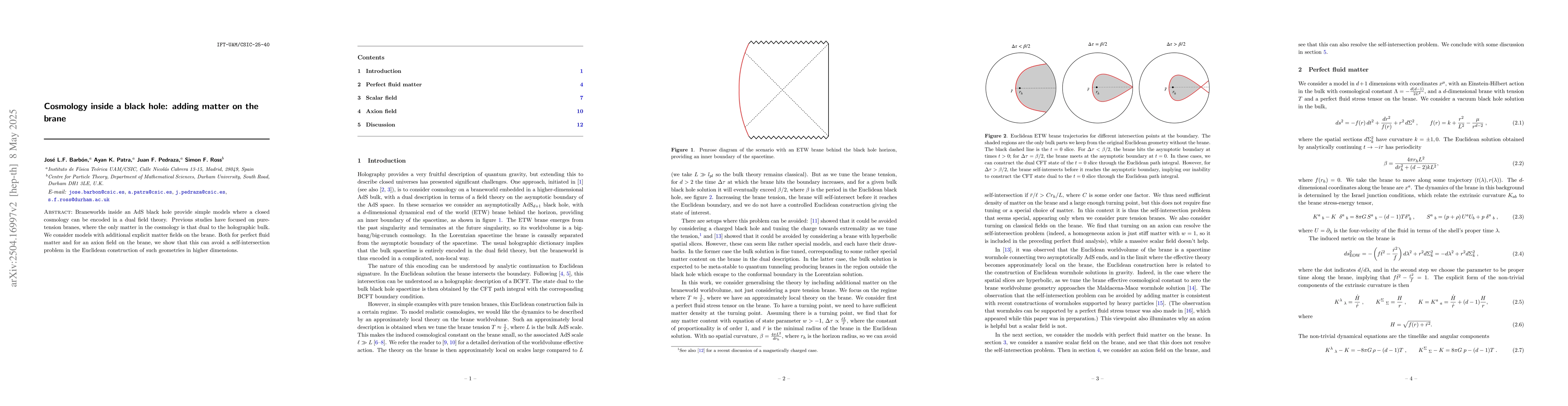 Thumbnail for Cosmology inside a black hole: adding matter on the brane