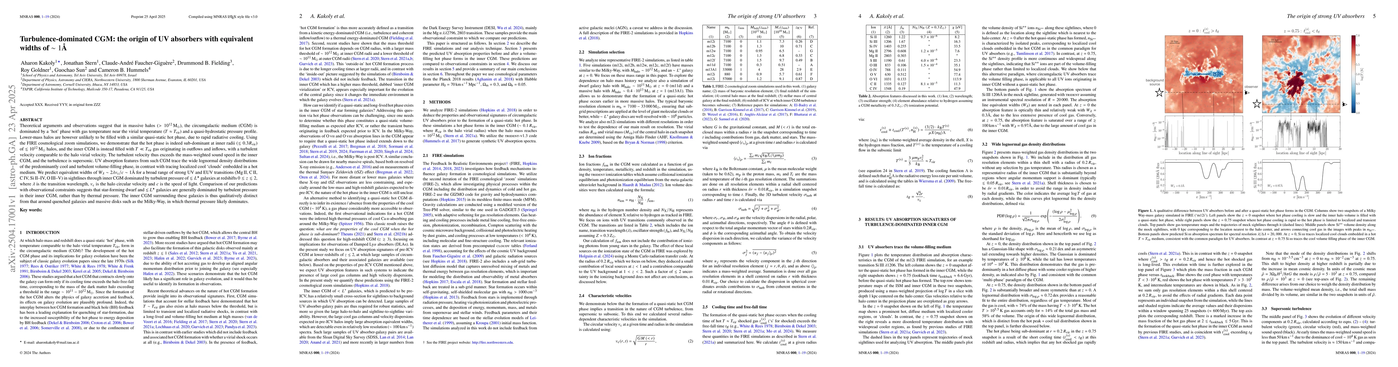 Thumbnail for Turbulence-dominated CGM: the origin of UV absorbers with equivalent
  widths of $\sim1$Å