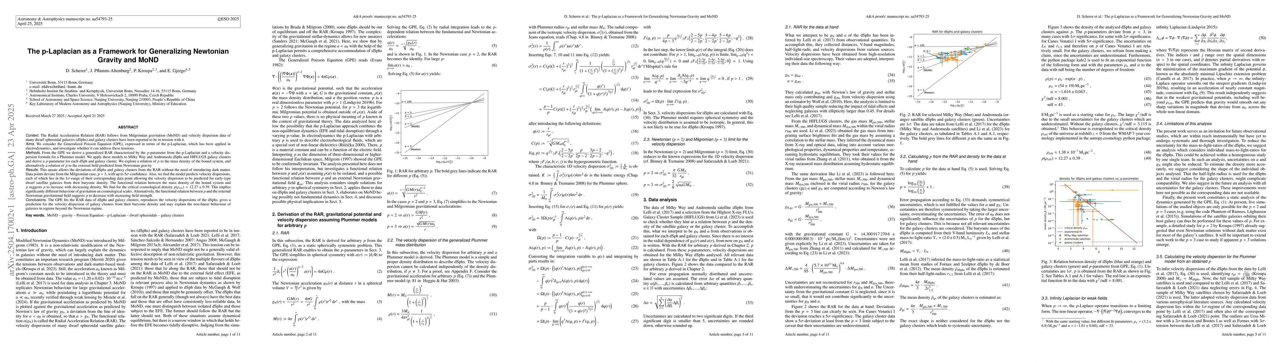 Thumbnail for The p-Laplacian as a Framework for Generalizing Newtonian Gravity and
  MoND