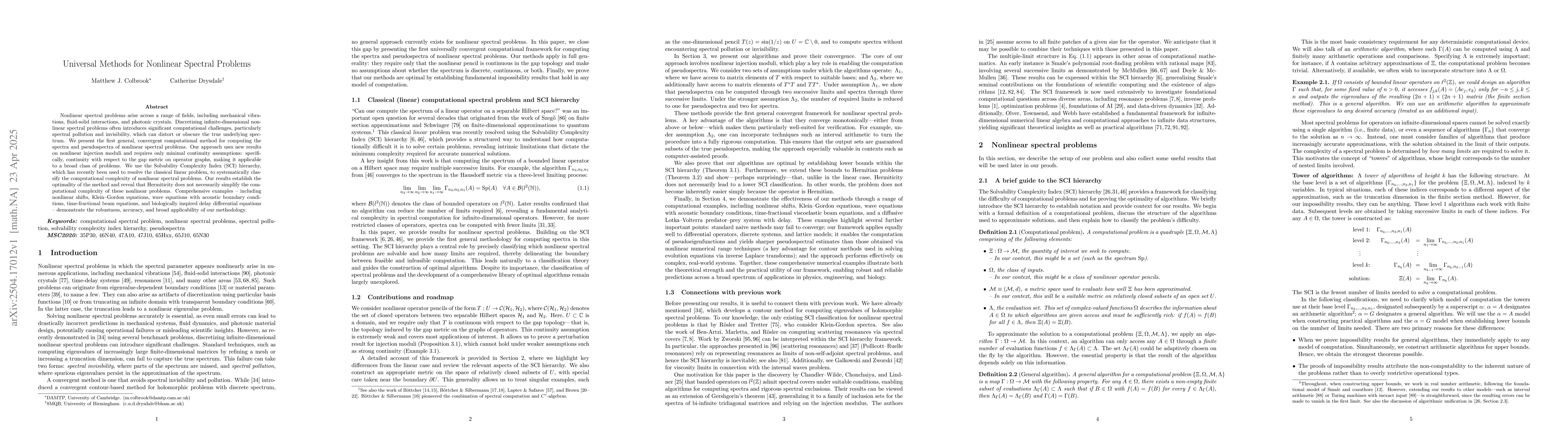 Thumbnail for Universal Methods for Nonlinear Spectral Problems