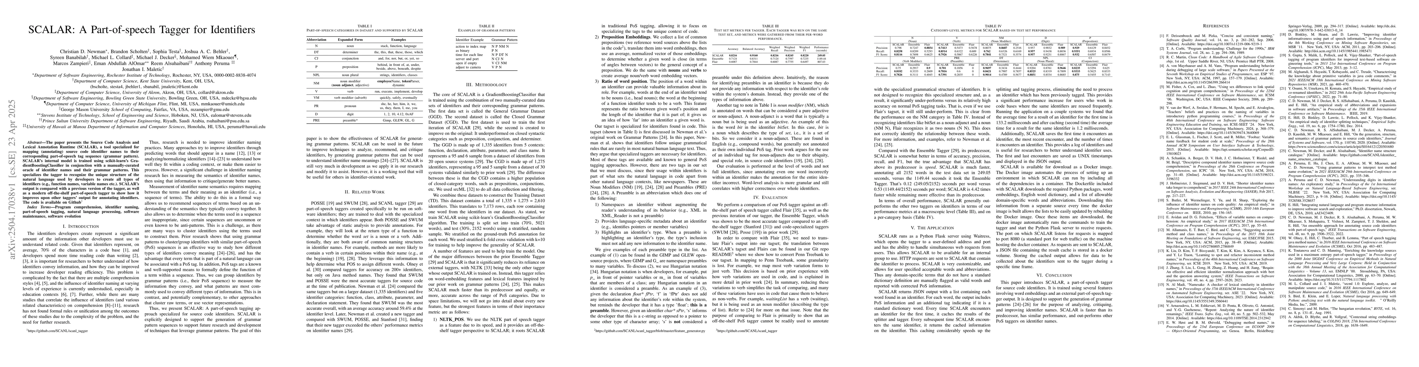 Thumbnail for SCALAR: A Part-of-speech Tagger for Identifiers
