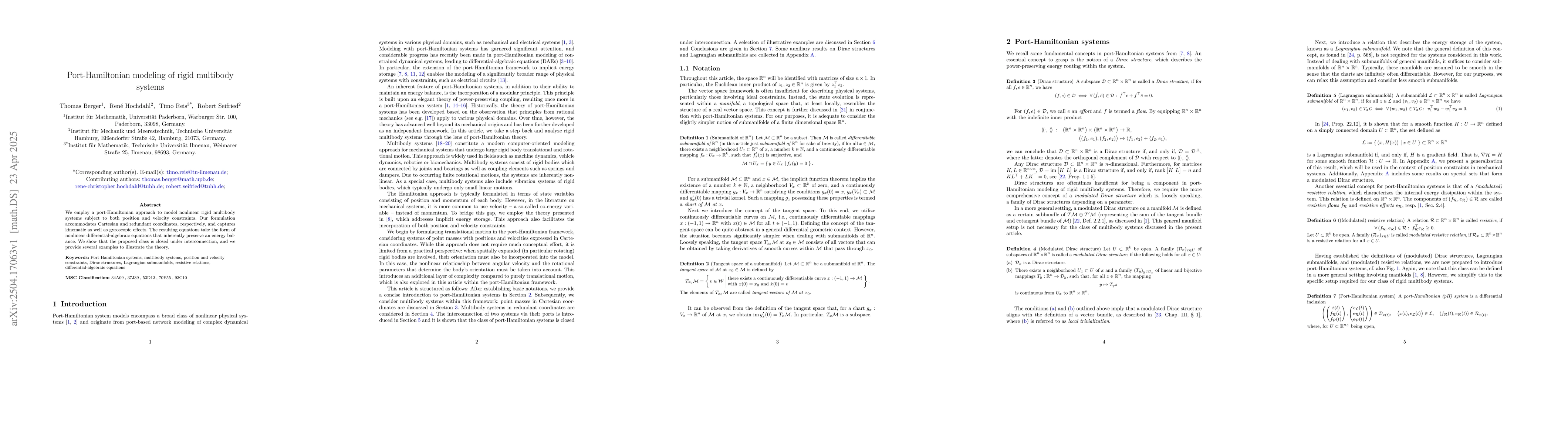 Thumbnail for Port-Hamiltonian modeling of rigid multibody systems