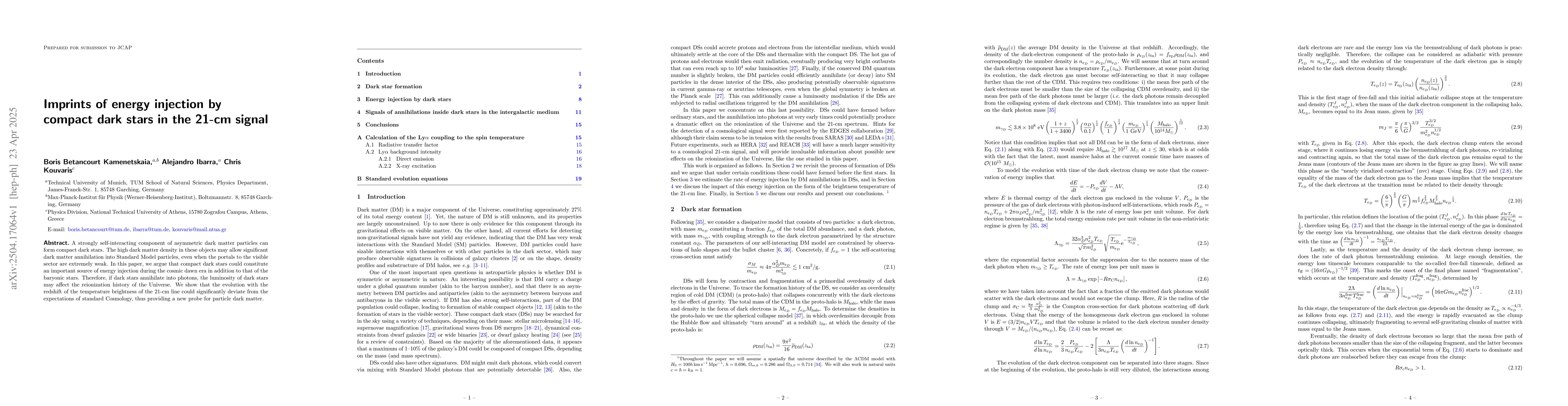 Thumbnail for Imprints of energy injection by compact dark stars in the 21-cm signal