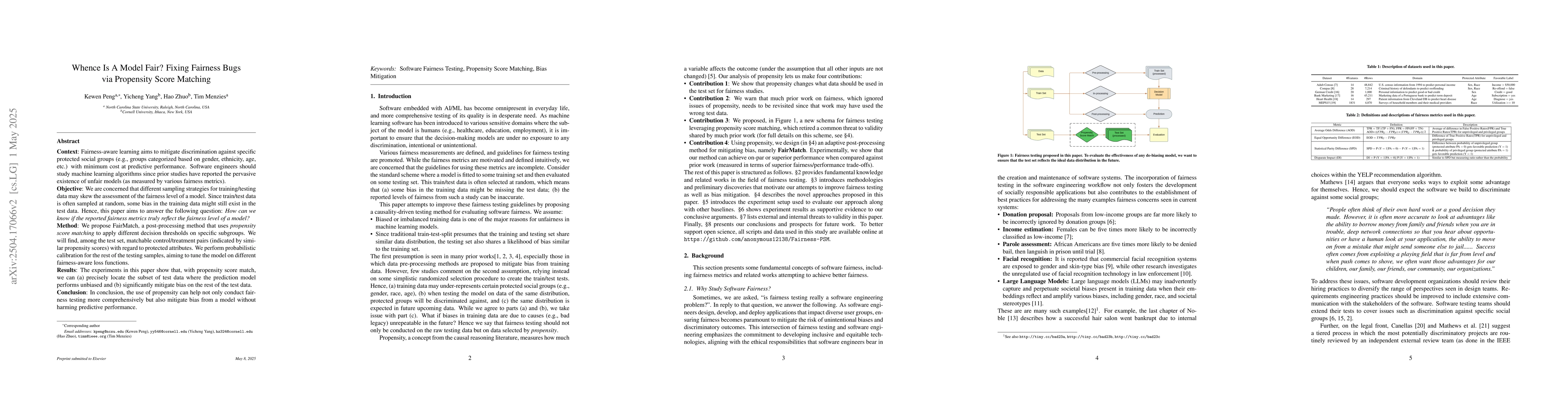 Thumbnail for Whence Is A Model Fair? Fixing Fairness Bugs via Propensity Score
  Matching