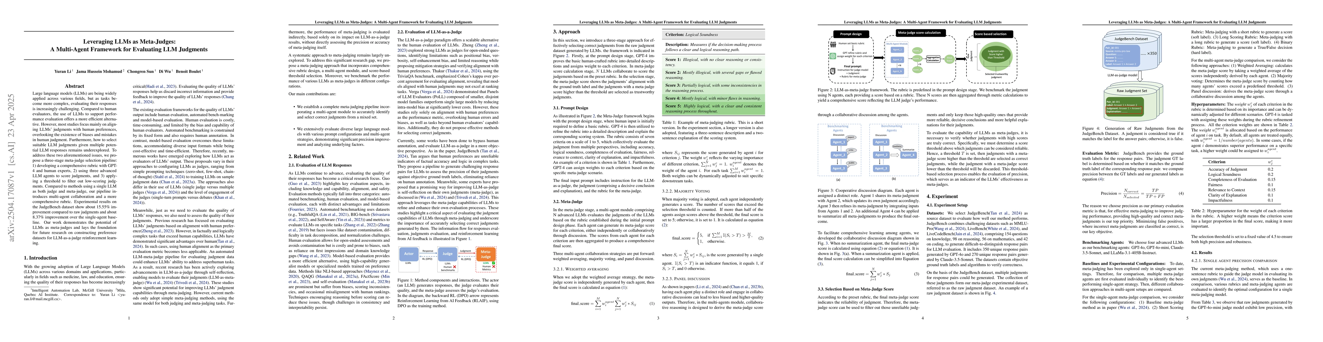Thumbnail for Leveraging LLMs as Meta-Judges: A Multi-Agent Framework for Evaluating
  LLM Judgments