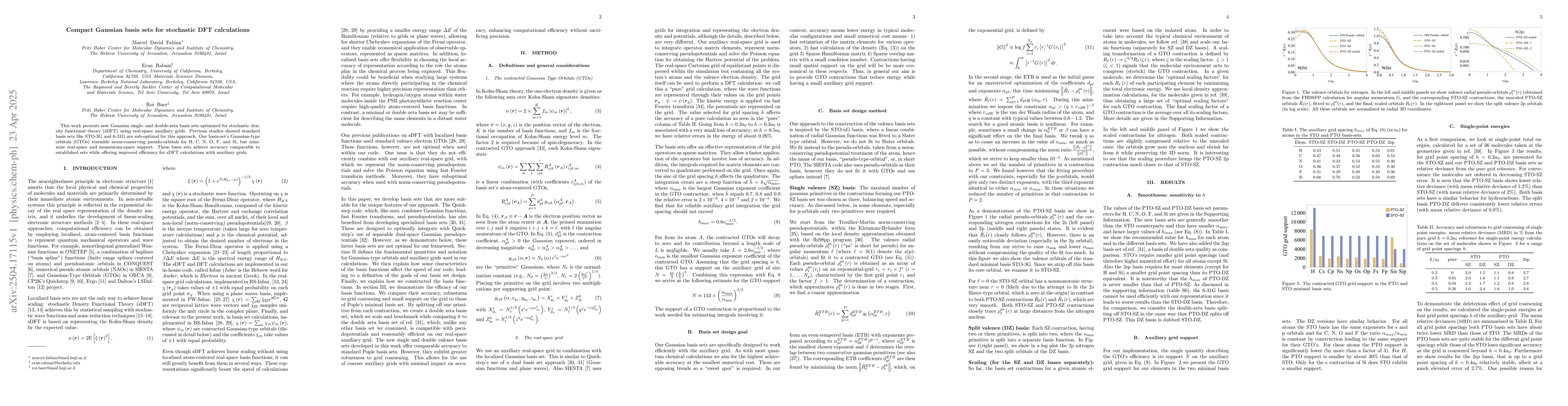 Thumbnail for Compact Gaussian basis sets for stochastic DFT calculations