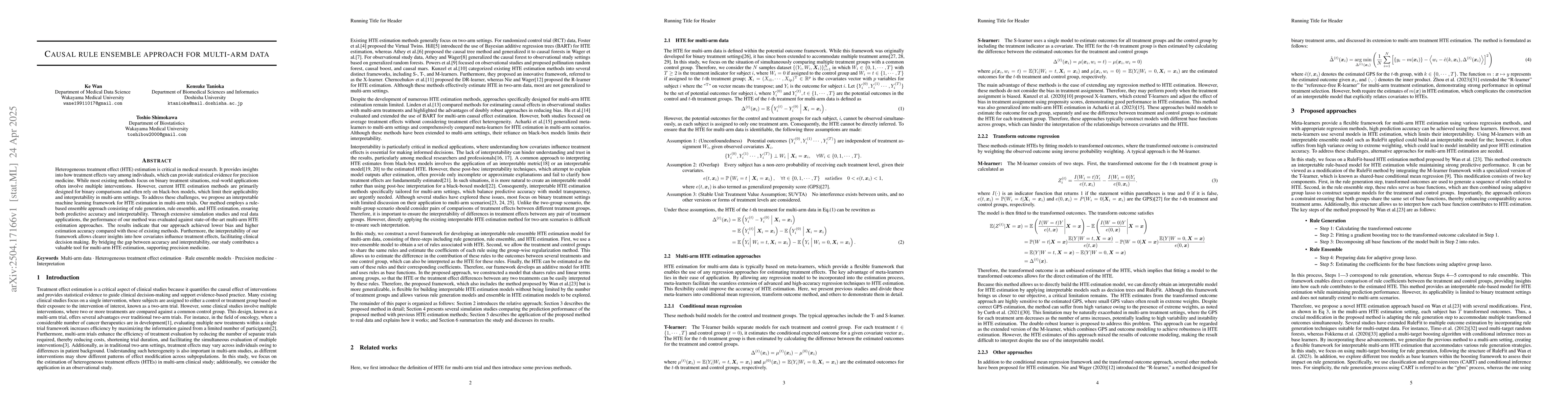 Thumbnail for Causal rule ensemble approach for multi-arm data