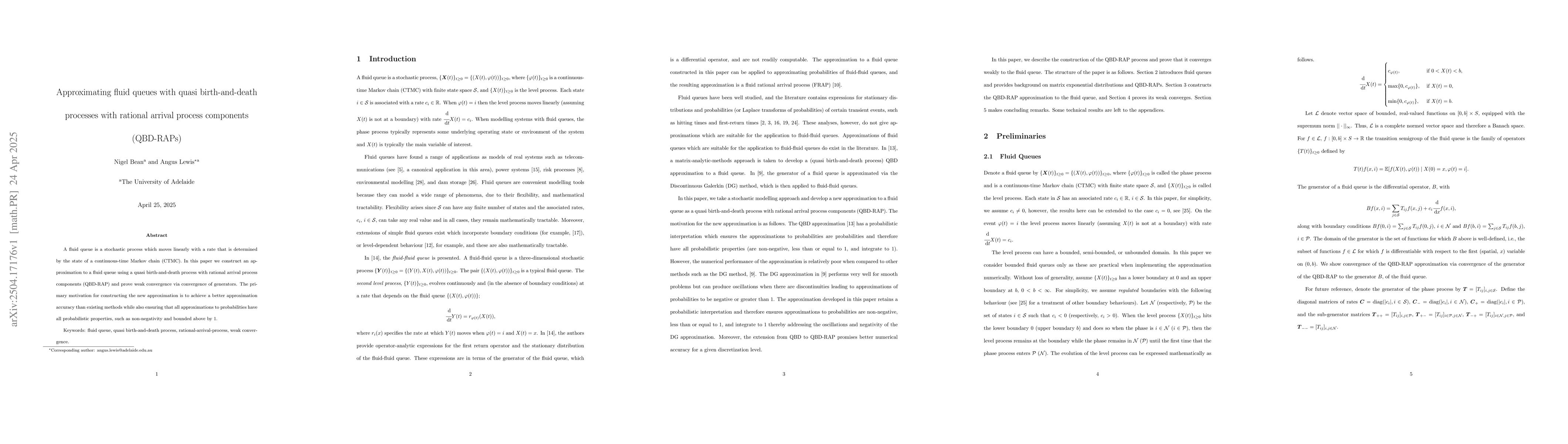 Thumbnail for Approximating fluid queues with quasi birth-and-death processes with
  rational arrival process components